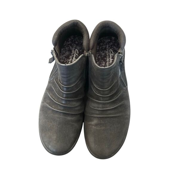 Clarks Black Breeze Range Ruched Booties Size 10 WIDE - Picture 6 of 8